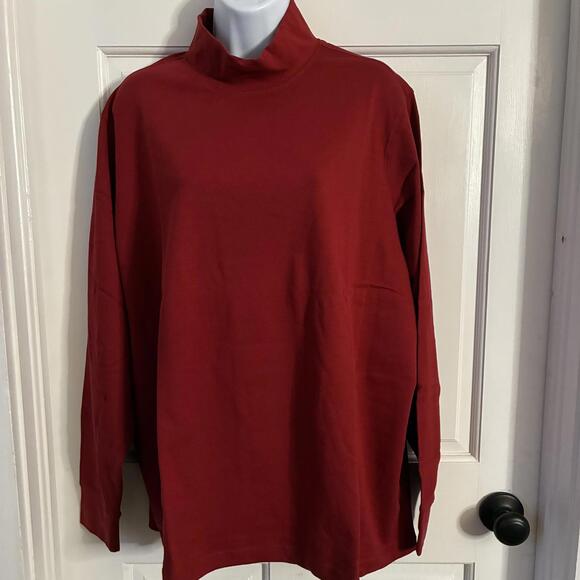 Lands' End Tops - Lands' End Cardinal Red Long Sleeve Mock Neck Shirt - 2X - NWOT